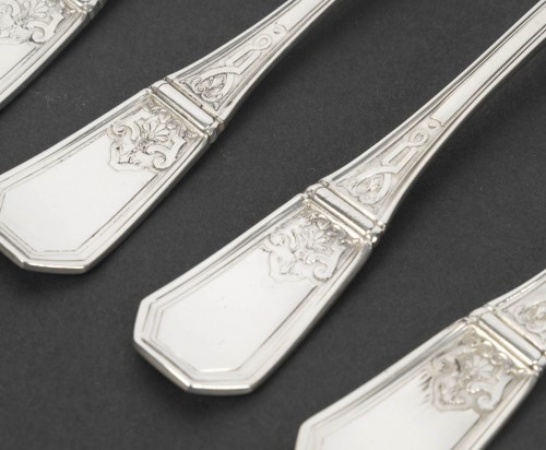 Art Déco - Jean tetard – c. christofle menagere de 144 pieces en argent massif modele aubusson epoque 1930