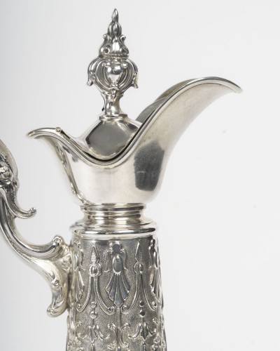 Armand gross – Pair of crystal and sterling silver ewers, late 19th century - 