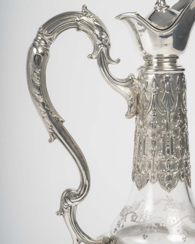 Armand gross – Pair of crystal and sterling silver ewers, late 19th century - Art nouveau