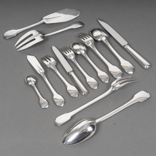 Jean tetard   menagere en argent massif- 100 pieces - Art Déco