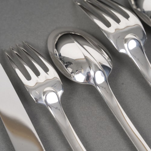 Antiquités - Jean tetard   menagere en argent massif- 100 pieces