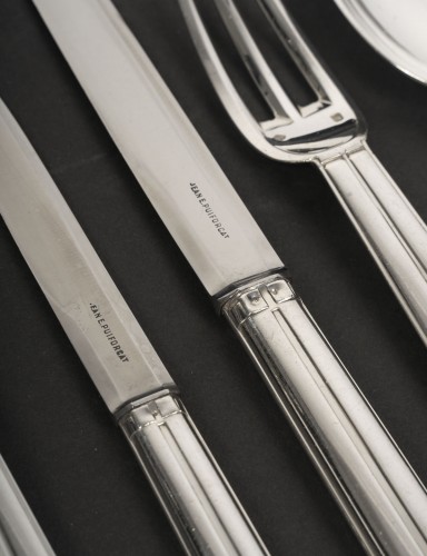 Art Déco - Jean E. Puiforcat  – 145-piece solid silver flatware set, "Biarritz" pattern, circa 1930