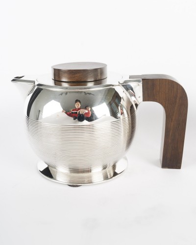 Jean E. Puiforcat  – Three-Piece Solid Silver Tea/Coffee Set, Art Deco Perio - silverware & tableware Style Art Déco