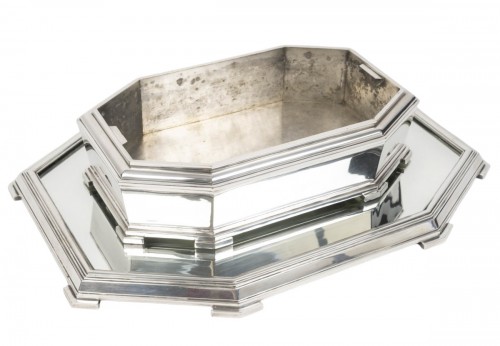 Ravinet d'Enfert - Centerpiece and Matching Planter in Solid Silver Art Dec
