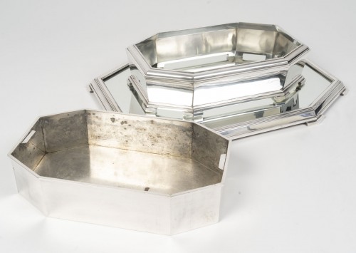 Ravinet d'Enfert - Centerpiece and Matching Planter in Solid Silver Art Dec - silverware & tableware Style Art Déco