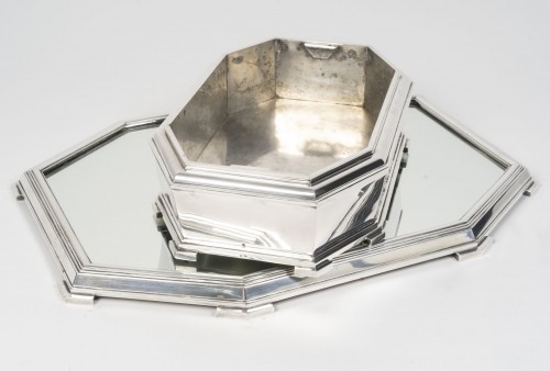 silverware & tableware  - Ravinet d'Enfert - Centerpiece and Matching Planter in Solid Silver Art Dec