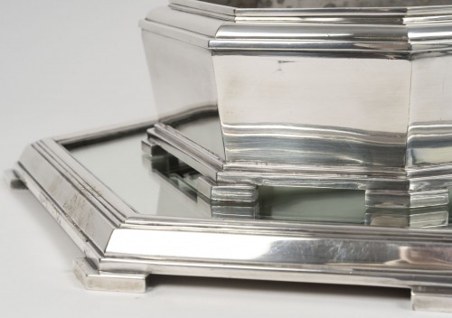Ravinet d'Enfert - Centerpiece and Matching Planter in Solid Silver Art Dec - 