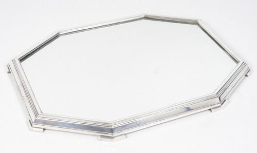 Art Déco - Ravinet d'Enfert - Centerpiece and Matching Planter in Solid Silver Art Dec