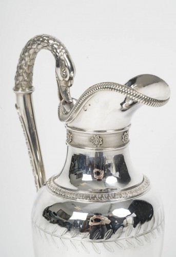 Argenterie et Arts de la table  - Aiguière ovoïde en argent massif, époque Empire 2è C0Q (1809–1818)