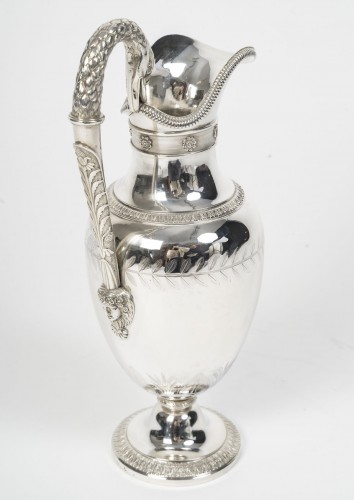 Antiquités - Aiguière ovoïde en argent massif, époque Empire 2è C0Q (1809–1818)
