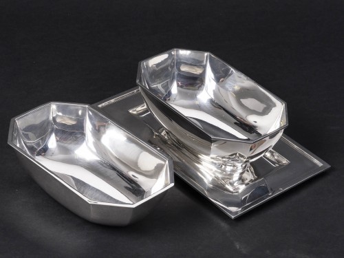 Argenterie et Arts de la table  - Cardeilhac – Saucière et sa doublure en argent massif Art Déco