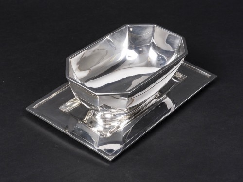Antiquités - Cardeilhac – Saucière et sa doublure en argent massif Art Déco