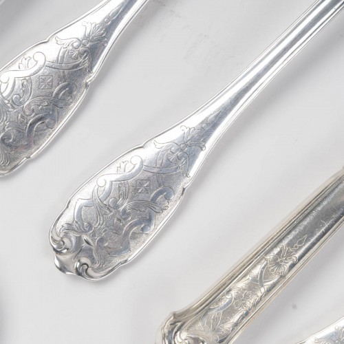 Art Déco - Jean E. Puiforcat  - Ménagère en argent massif  88 pièces modèle Élysée – circa 1930