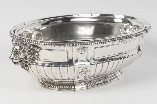 XXe siècle - Puiforcat – jardiniere en argent massif et sa doublure circa début xxe