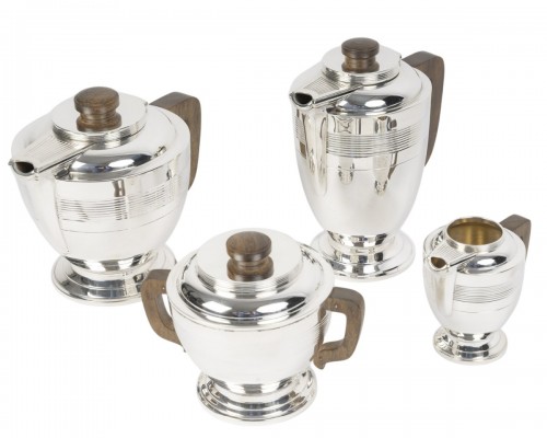 Boin Taburet service thé / café 4 pièces en argent massif, epoque art deco