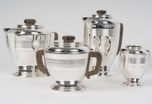 Boin Taburet service thé / café 4 pièces en argent massif, epoque art deco - Argenterie et Arts de la table Style Art Déco