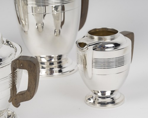 Boin Taburet service thé / café 4 pièces en argent massif, epoque art deco - Emmanuel Redon Silver Fine Art