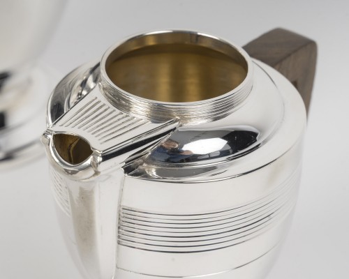 Antiquités - Boin Taburet service thé / café 4 pièces en argent massif, epoque art deco