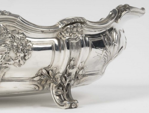XIXe siècle - Boin taburet – jardiniere en argent massif et sa doublure - xixe