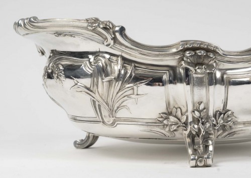 Antiquités - Boin taburet – jardiniere en argent massif et sa doublure - xixe