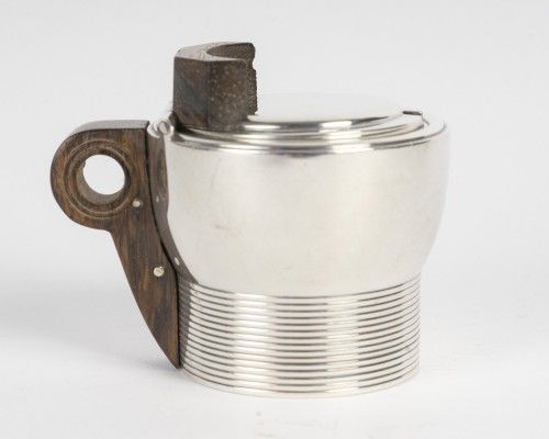XXe siècle - Puiforcat - Moutardier Art Déco en argent massif, vers 1930
