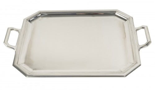 Jean E. Puiforcat - Plateau Art Déco en argent massif circa 1930