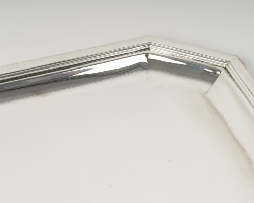 Argenterie et Arts de la table  - Jean E. Puiforcat - Plateau Art Déco en argent massif circa 1930