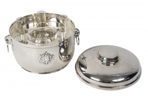 Christian Dior - Service à caviar en argent massif et cristal Italie du Nord, XXe