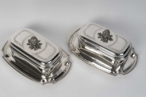 silverware & tableware  - Boin Taburet – Pair of 19th-Century Solid Silver Terrines
