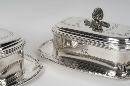 Boin Taburet – Pair of 19th-Century Solid Silver Terrines - 
