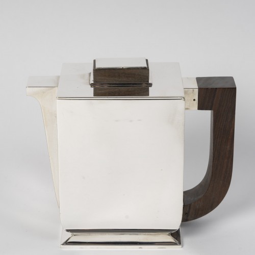 Têtard Frères - Service à thé et café Art déco en argent, modèle cubiste 1925/1930 - Art Déco