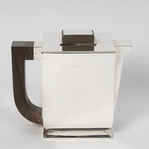 Antiquités - Têtard Frères - Service à thé et café Art déco en argent, modèle cubiste 1925/1930