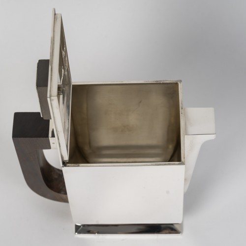 Antiquités - Têtard Frères - Service à thé et café Art déco en argent, modèle cubiste 1925/1930