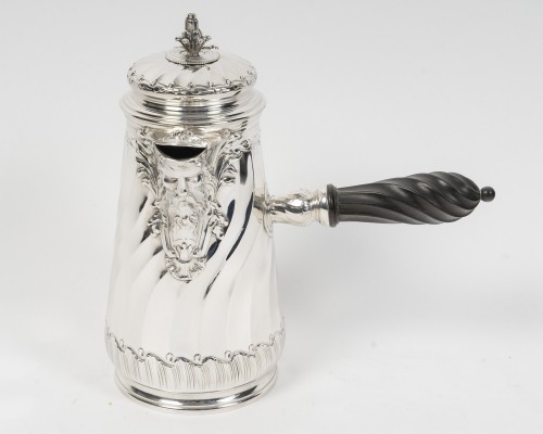 Puiforcat – Solid Silver Chocolate Pot late 19th century - silverware & tableware Style Napoléon III