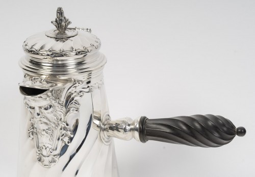 silverware & tableware  - Puiforcat – Solid Silver Chocolate Pot late 19th century