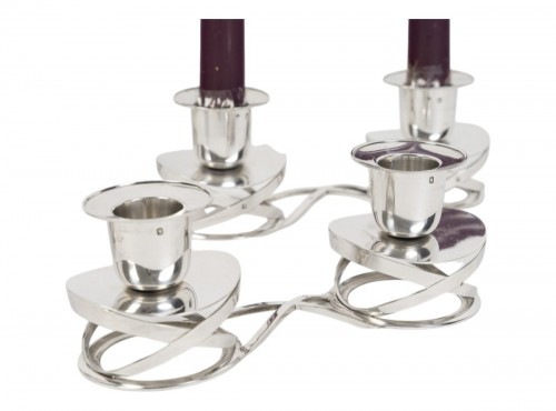 Esquilat – Set of 4 Art Deco Double Low Candelabra in Solid Silver