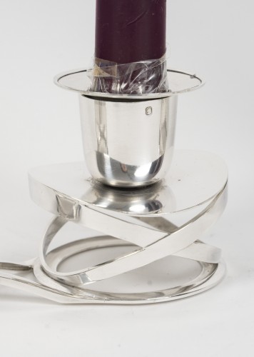 Esquilat – Set of 4 Art Deco Double Low Candelabra in Solid Silver - Art Déco