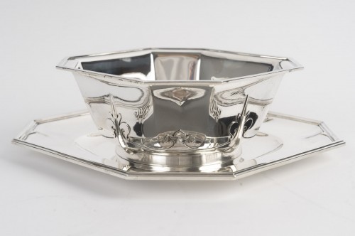 Cardeilhac – Sauce boat and integral stand, "Fer de Lance" pattern, late 19 - 