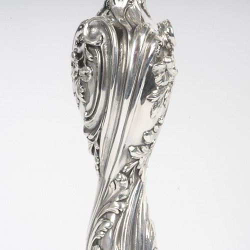 GUSTAVE ODIOT - Paire de candélabres à sept bras de lumière argent massif NAP III - Emmanuel Redon Silver Fine Art