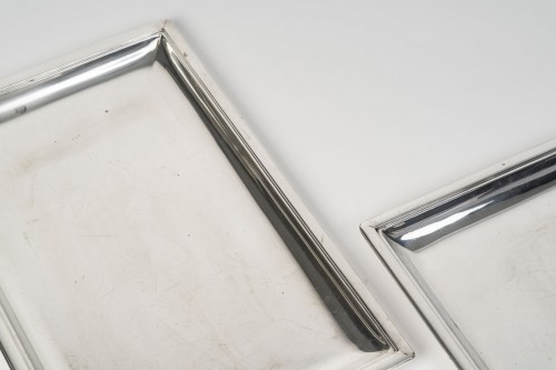 silverware & tableware  - Puiforcat – Set Of Two Solid Silver Art Deco Dishes, Circa 1925–1930