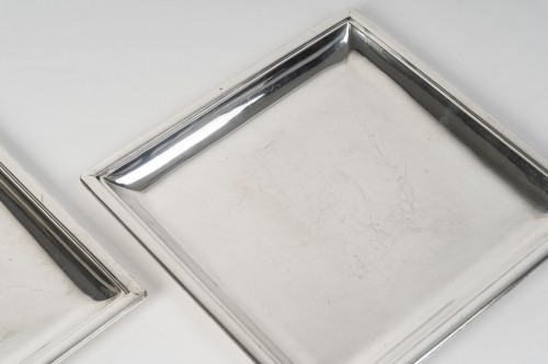 20th century - Puiforcat – Set Of Two Solid Silver Art Deco Dishes, Circa 1925–1930