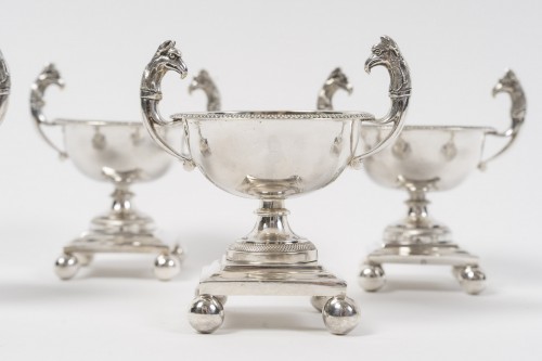 François Froment – Five-piece solid silver condiment set, Consulate – First - silverware & tableware Style Empire