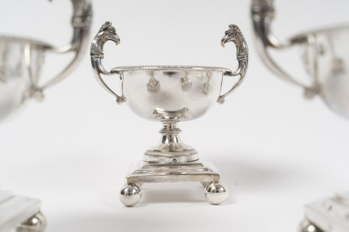 19th century - François Froment – Five-piece solid silver condiment set, Consulate – First