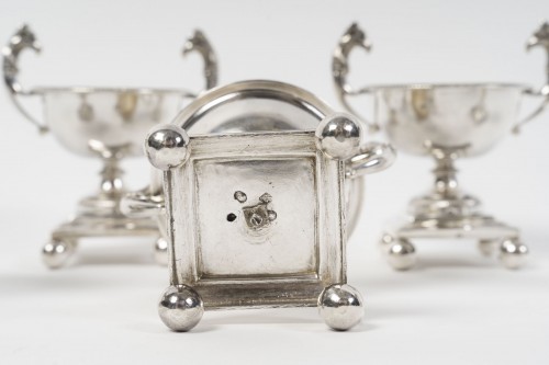 Antiquités - François Froment – Five-piece solid silver condiment set, Consulate – First