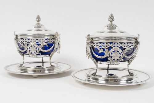 Risler & Carré - Paire de drageoirs couverts argent massif - XIXe siècle - Argenterie et Arts de la table Style Napoléon III