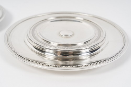 XIXe siècle - Risler & Carré - Paire de drageoirs couverts argent massif - XIXe siècle