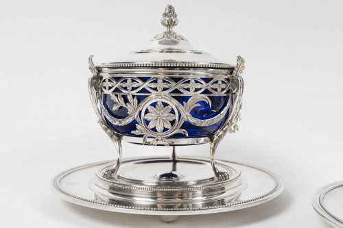 Napoléon III - Risler & Carré - Paire de drageoirs couverts argent massif - XIXe siècle