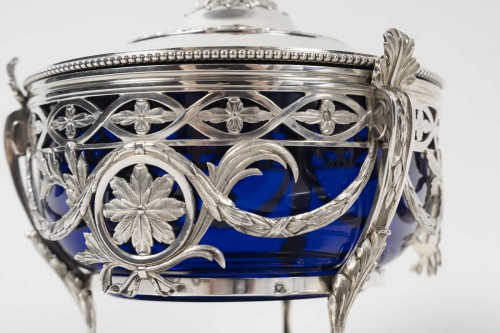 Antiquités - Risler & Carré - Paire de drageoirs couverts argent massif - XIXe siècle