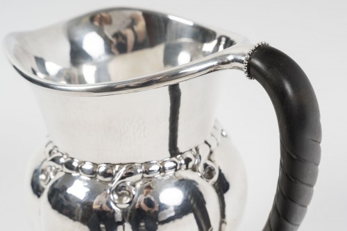 Antiquités - Georg Jensen - Pichet à eau modèle 7A dit Melon Pitcher, créé en 1907