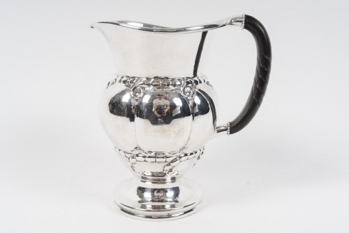 Antiquités - Georg Jensen - Pichet à eau modèle 7A dit Melon Pitcher, créé en 1907